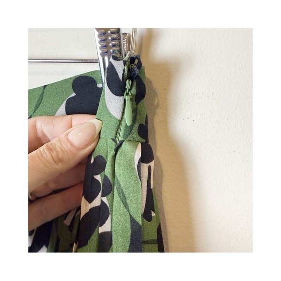 Anthropologie Maeve Green Floral Print Pleated Midi Skirt S - Picture 7 of 10
